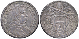 Clemente XI (1700-1721) Piastra An. XV - Munt. 49 AG (g 31,61) RR Appiccagnolo rimosso e fondi ripassati.