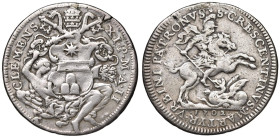 Clemente XI (1700-1721) Mezza piastra 1702 An. II - Munt. 56 AG (g 15,32) R Montatura asportata.