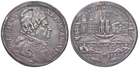 Clemente XI (1700-1721) Mezza piastra 1706 An. VI - Munt. 55 AG (g 15,75) R Foro otturato.