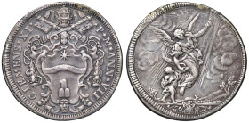 Clemente XI (1700-1721) Mezza piastra An. VII - Munt. 58 AG (g 15,41) RR Graffi al R/, montatura asportata.