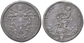 Clemente XI (1700-1721) Testone 1707 An. VII - Munt. 62 AG (g 9,00) RRR Appiccagnolo asportato.