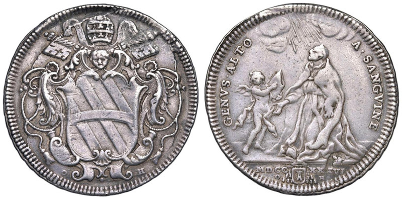 Clemente XII (1730-1740) Testone 1736 An. VI - Munt. 31 AG (g 8,31) RR Montatura...