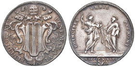 Benedetto XIV (1740-1758) Testone 1746 An. VI - Munt. 50 AG (g 8,34) RRR