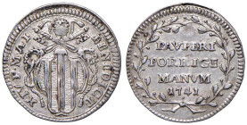 Benedetto XIV (1740-1758) Grosso 1741 An. I - Munt. 103 AG (g 1,08) NC