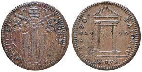 Benedetto XIV (1740-1758) Mezzo baiocco 1750 An. XI - Munt. 205 CU (g 5,64) NC