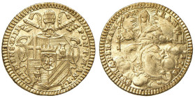 Clemente XIII (1758-1769) Mezzo zecchino 1758 An. I - Munt. 8 AU (g 1,70) RR