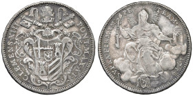 Clemente XIII (1758-1769) Mezzo scudo 1759 An. I - Munt. 10 AG (g 13,05) R