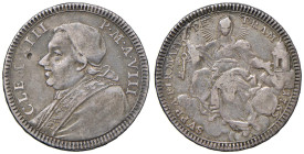 Clemente XIII (1758-1769) Quinto di scudo 1765 An. VIII - Munt. 19a AG (g 5,20) RR
