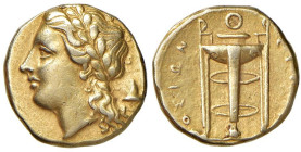 § SIRACUSA Agatocle (310-305 a.C.) 25 Litre simbolo triangolo - SNG 627 EL (g 3,54)