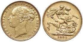 AUSTRALIA Vittoria (1837-1901) Sterlina 1880 M - SPINK 3857 AU (g 7,98) Minimi colpetti al bordo.