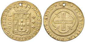 BRASILE Giovanni principe reggente (1799-1818) 4.000 Reis 1816 - KM 312 AU (g 7,64) Foro.