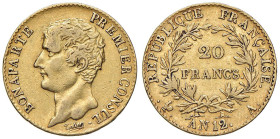 FRANCIA Napoleone primo console (1799-1804) 20 Franchi An. 12 - Gad. 1020 AU (g 6,40)