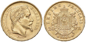 FRANCIA Napoleone III (1852-1870) 20 Franchi 1864 BB - Gad. 1062 AU (g 6,44)
