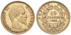 FRANCIA Napoleone III (1852-1870) 10 Franchi 1859 A - Gad. 1014 AU (g 3,21)