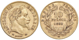 FRANCIA Napoleone III (1852-1870) 10 Franchi 1868 A - Gad. 1015 AU (g 3,22)