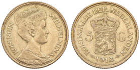 PAESI BASSI Guglielmina (1890-1948) 5 Gulden 1912 - KM 151 AU (g 3,36)