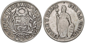 PERÙ 8 Reales 1834 - KM 142 AG (g 26,33)