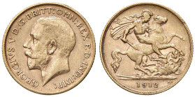 REGNO UNITO Giorgio V (1910-1936) Mezza sterlina 1912 - SPINK 4006 AU (g 3,96)