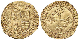 SPAGNA Carlo V d'Asburgo (1516-1556) Barcellona - Scudo KK (1535) - Cal. 122 AU (g 3,32) Ottimo esemplare.