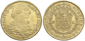 SPAGNA Carlo IV (1788-1808) Santa Fe de Nuevo Reino - 8 Scudi 1790 JJ - Cal. 1717 AU (g 27,06)