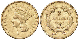 STATI UNITI 3 Dollari 1855 - KM 84 AU (g 4,97)