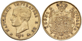 MILANO Napoleone I (1805-1814) 40 Lire 1814 M - Gig. 82a AU (g 12,81)