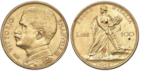 Vittorio Emanuele III (1900-1946) 100 Lire 1912 - Nomisma 1048 AU RR Colpetti al bordo e piccola mancanza nel campo.
