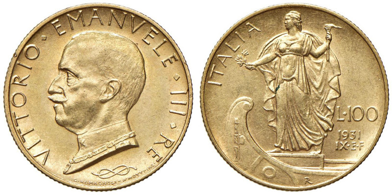 Vittorio Emanule III (1900-1946) 100 Lire 1931 An. IX - Nomisma 1055 AU

Statu...