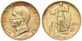 Vittorio Emanule III (1900-1946) 100 Lire 1931 An. IX - Nomisma 1055 AU