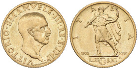 Vittorio Emanule III (1900-1946) 100 Lire 1936 An. XIV - Nomisma 812 AU RRR
