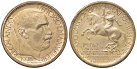 Vittorio Emanuele III (1900-1946) 2 Lire 1928 esposizione di Milano - Nomisma 1409 AE dorato