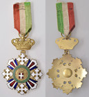 ROMA Croce Di Gran Premio Esposizione Internazionale di Roma del 1913 - AE dorato con smalti e corona con nastrino (g 44,00 - 87x58 mm)