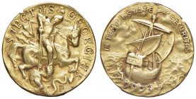 Medaglia moderna con San Giorgio e motto al R/ "IN TEMPESTATE SECURITAS" - AU (g 4,36 - Ø 20 mm) Da montatura.