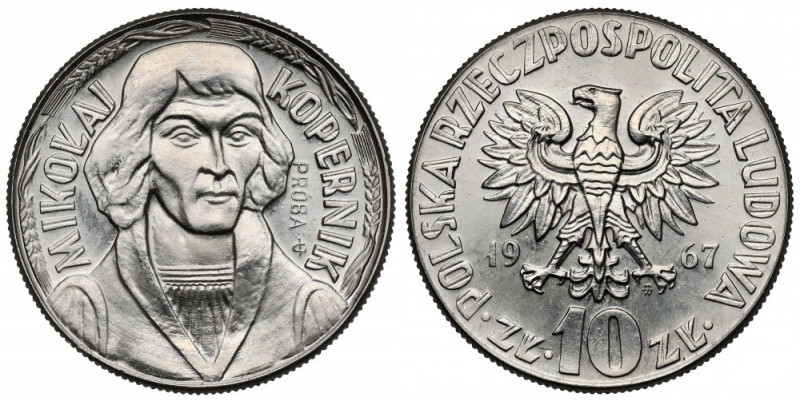 Próba NIKIEL 10 zł 1967 Mikołaj Kopernik Patyna na awersie.
Reference: Parchimo...