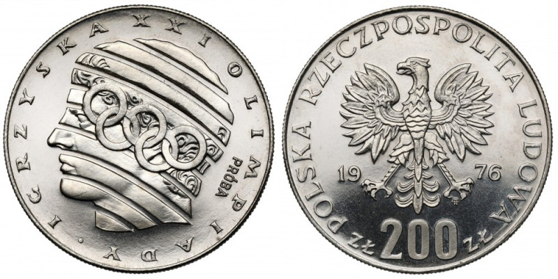 Próba NIKIEL 200 złotych 1976 Igrzyska - głowa Reference: Parchimowicz P.422.b
...