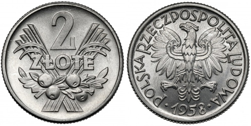 2 złote 1958 Piękne, z lekką patyną na awersie. 
Reference: Parchimowicz 216.a...