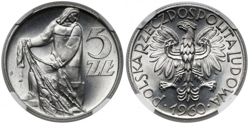 Rybak 5 złotych 1960 - znakomity Wyśmienita sztuka. 
 Bardzo wysoka nota. Tylko...