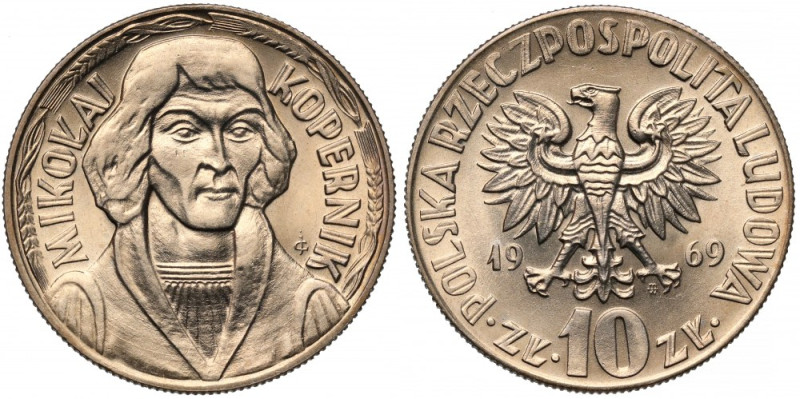 10 złotych 1969 Kopernik - znakomity Okazowa sztuka. 
Reference: Parchimowicz 2...