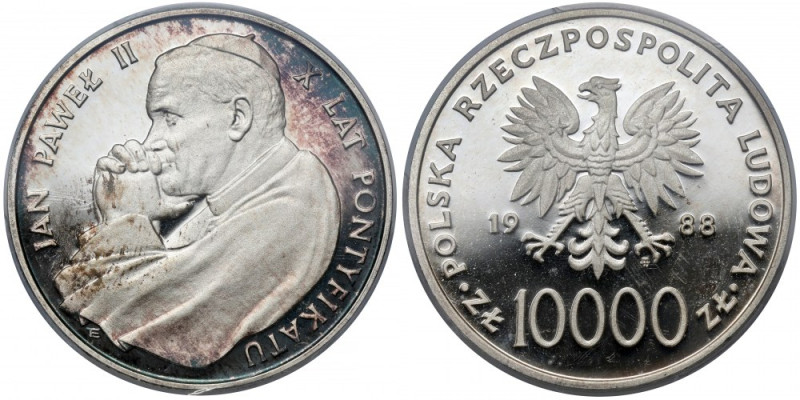 10.000 złotych 1988 Jan Paweł II - X lat pontyfikatu Reference: Parchimowicz 366...