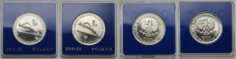 SREBRO 200 złotych 1980 Lake Placid - Skoki - zestaw (2szt) Reference: Parchimow...