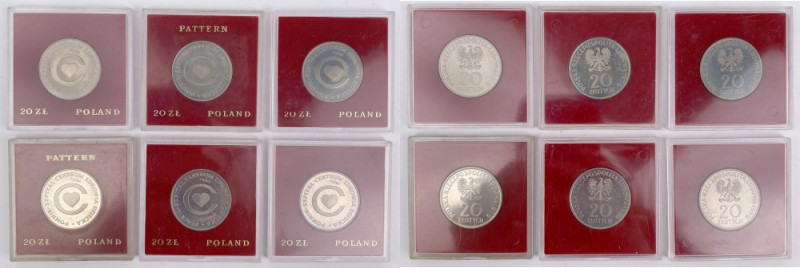 Próby CuNi 20 złotych 1979 Pomnik-Szpital Centrum Zdrowia Dziecka - zestaw (6szt...