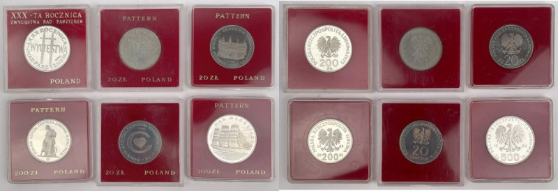 Próby 20-200 złotych 1975-1985 - zestaw (6szt)