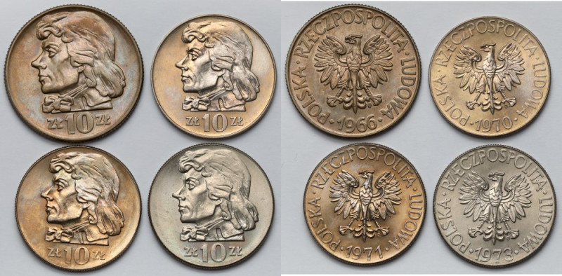 10 złotych 1966-1973 Kościuszko - zestaw (4szt) 
Grade: UNC/AU