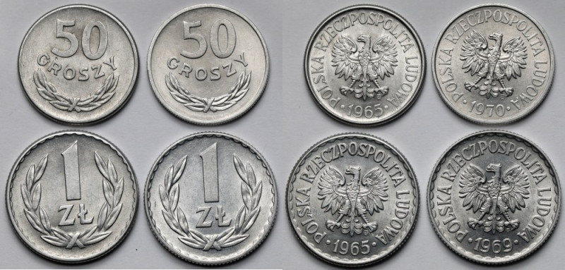 50 groszy i 1 złoty 1965-1970 - zestaw (4szt) 
Grade: AU/XF