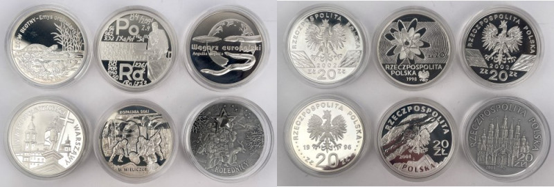 20 złotych 1996-2003 - zestaw (6szt)