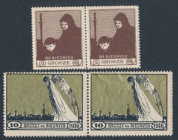 Polska, 1 i 10 groszy Na Biednych 1916 (2x2)