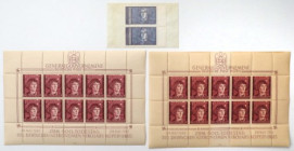 Polska, Generalna Gubernia, Arkusze znaczków z Kopernikiem (3szt)