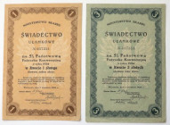 5% Pożyczka Konwersyjna 1924, Świadectwa Ułamkowe 1 i 3 zł (2szt)