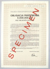 Obligacja Państwowa 5 mln zł 1989 - SPECIMEN
