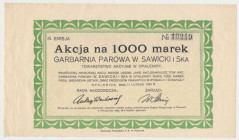 Garbarnia Parowa W. SAWICKI i Ska, Em.3, 1.000 mk 1924